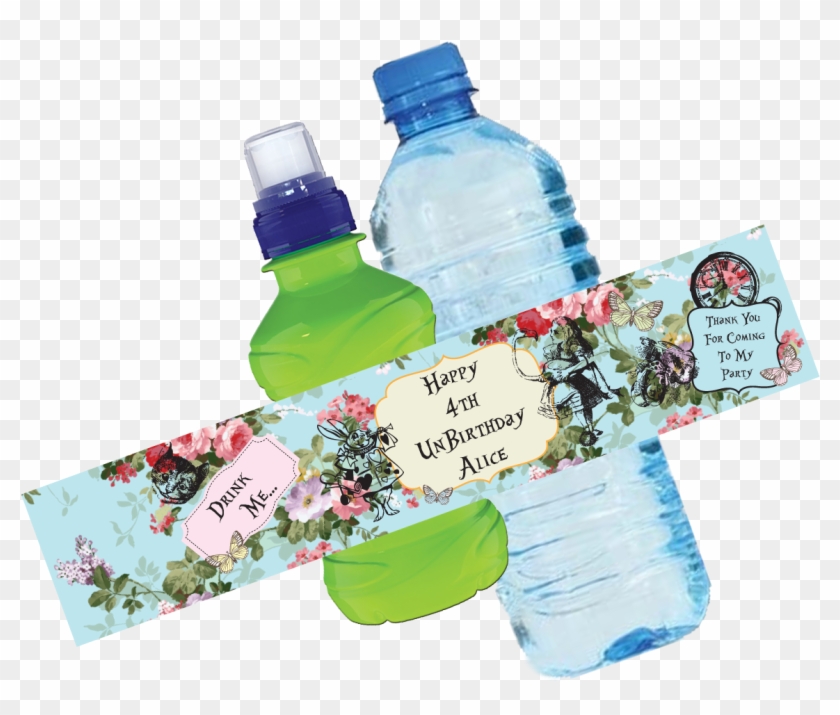 Alice In Wonderland Bottle Wrappers - 100 Flower Floral Background Wedding Water Bottle Labels #879135