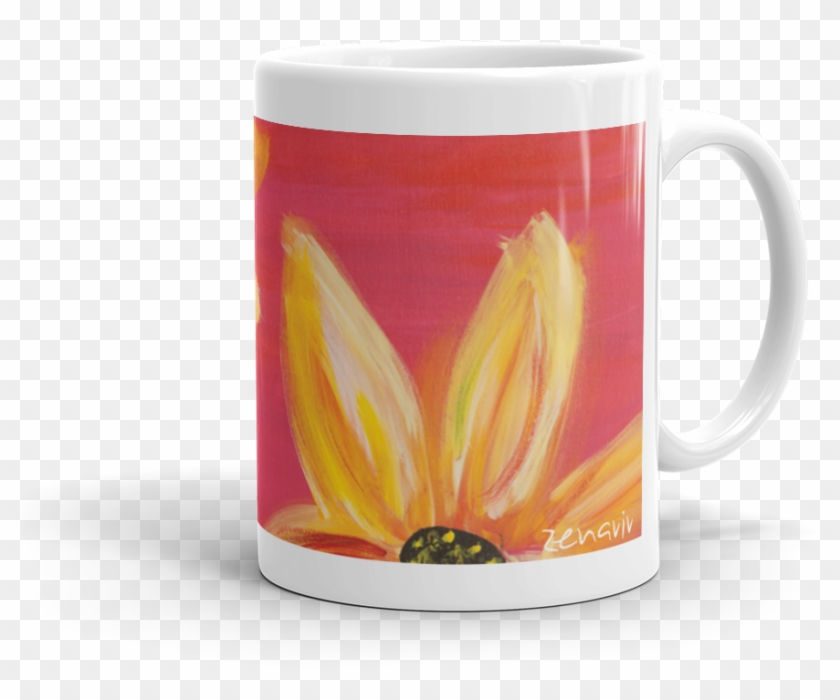 Black Eyed Susans On Red Mug - Black Eyed Susans On Red Mug #879509
