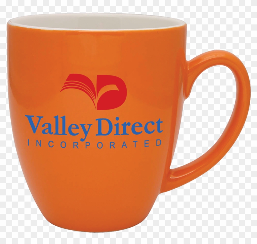 Duo-tone Ceramic Mug - Glass America 17385e-b - 16 Oz Deep Etched Orange Exterior #879627