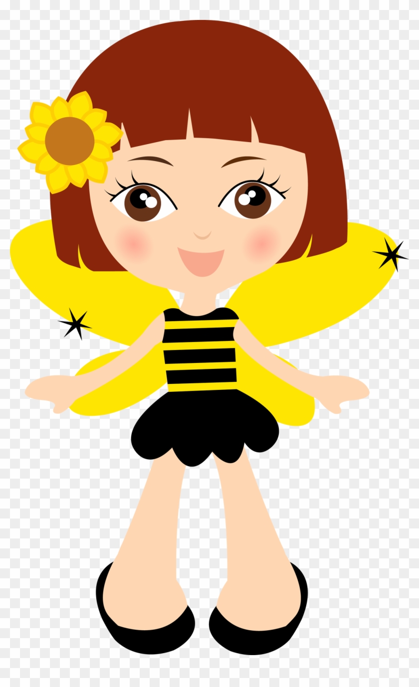 Abelhinha Menina Sorrindo - Clip Art #880000