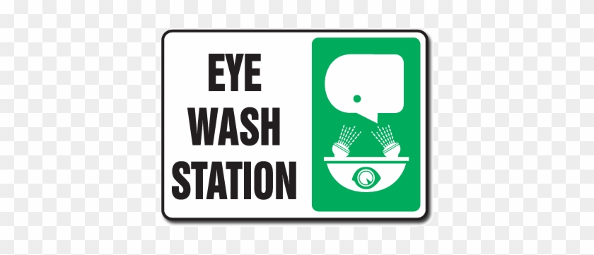 Eyewash Station - Accuform Signs 10" X 14" Black, Green And White 0.055" #880490