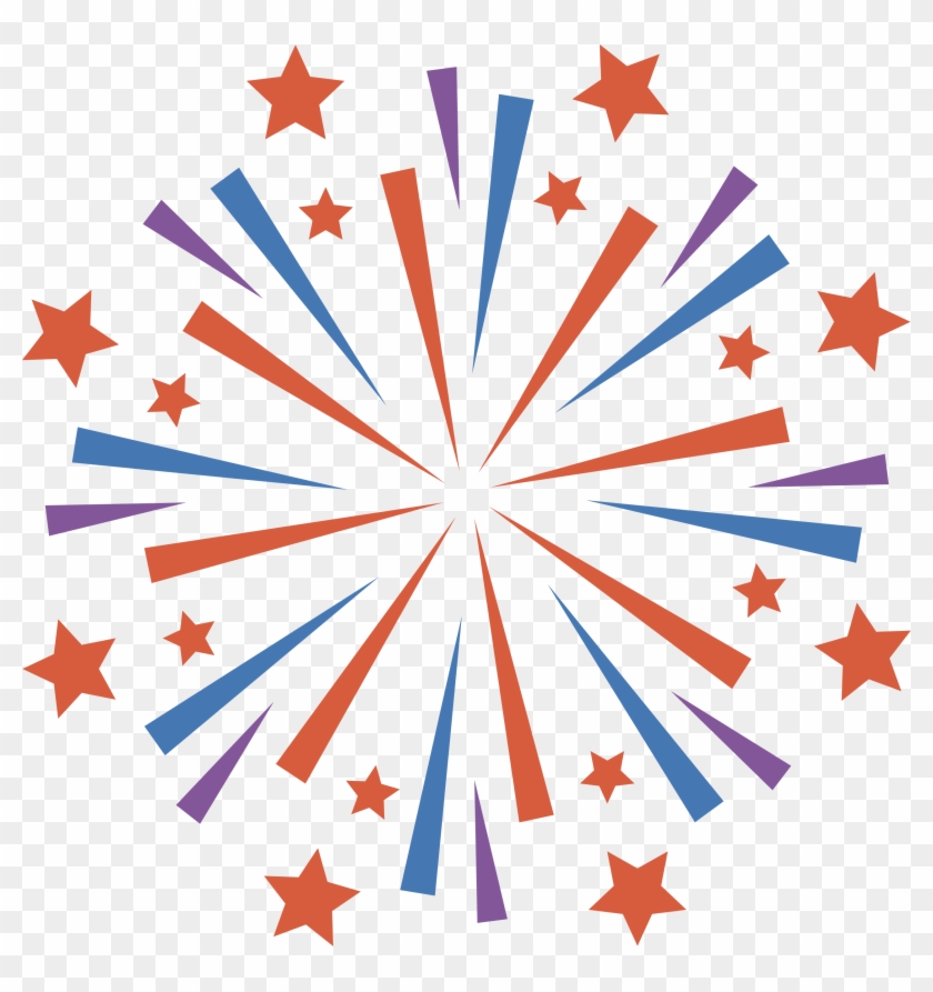 Red And Blue Fireworks Pattern - Fireworks #880612