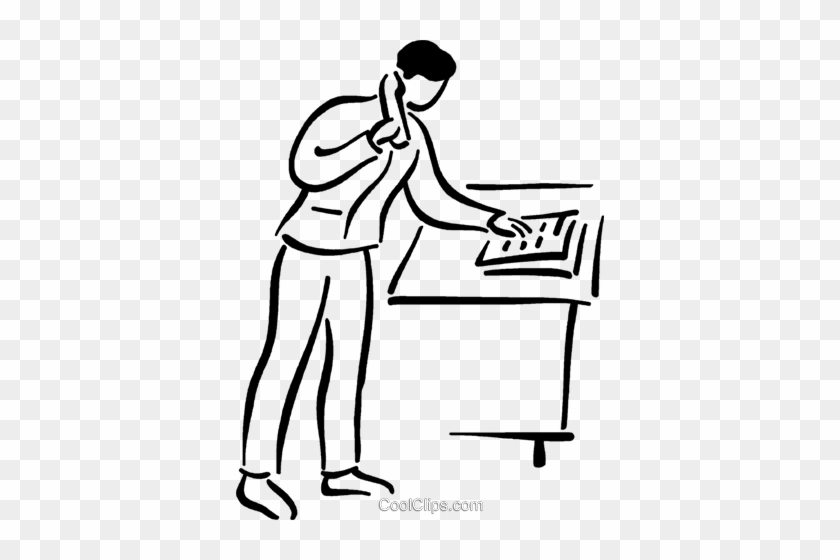 Man Making A Phone Call Royalty Free Vector Clip Art - Phone Call Clip Art Black And White #880825