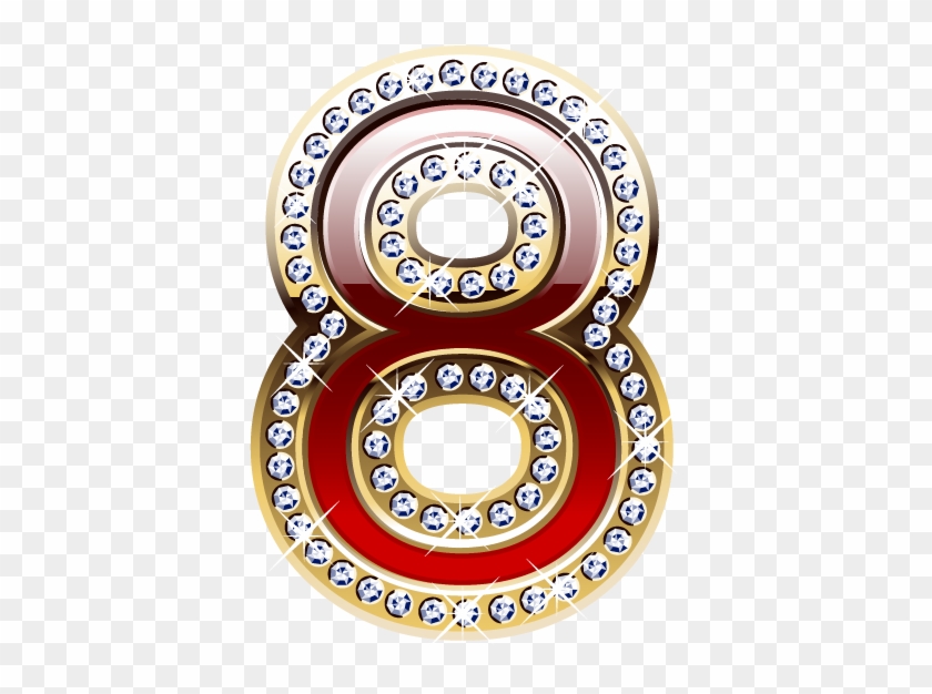 精致镶钻数字8 - Number Eight Gold #881933