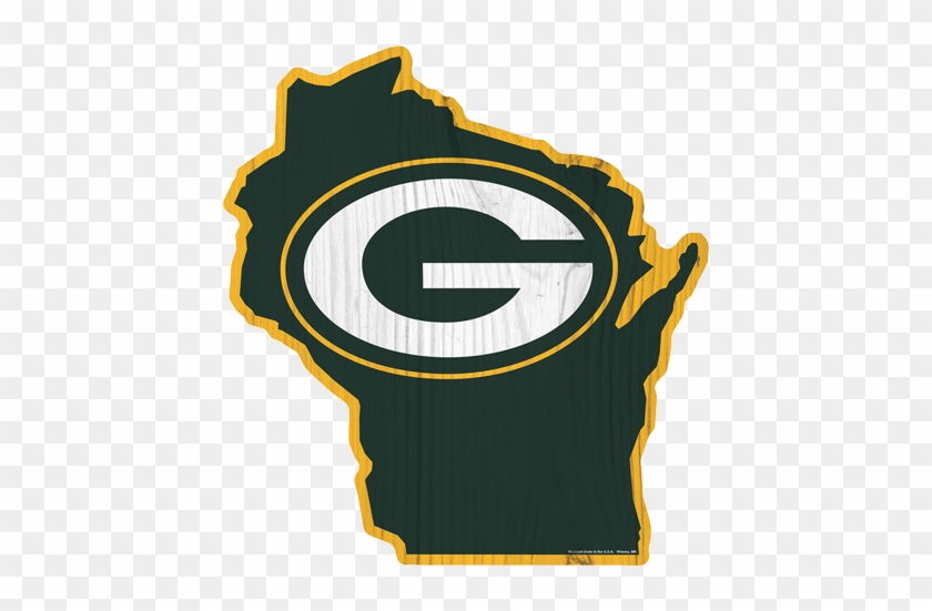 Green Bay Packers State Shape Wood Sign 14"h 2 Pc Min - Green Bay Packers #882894