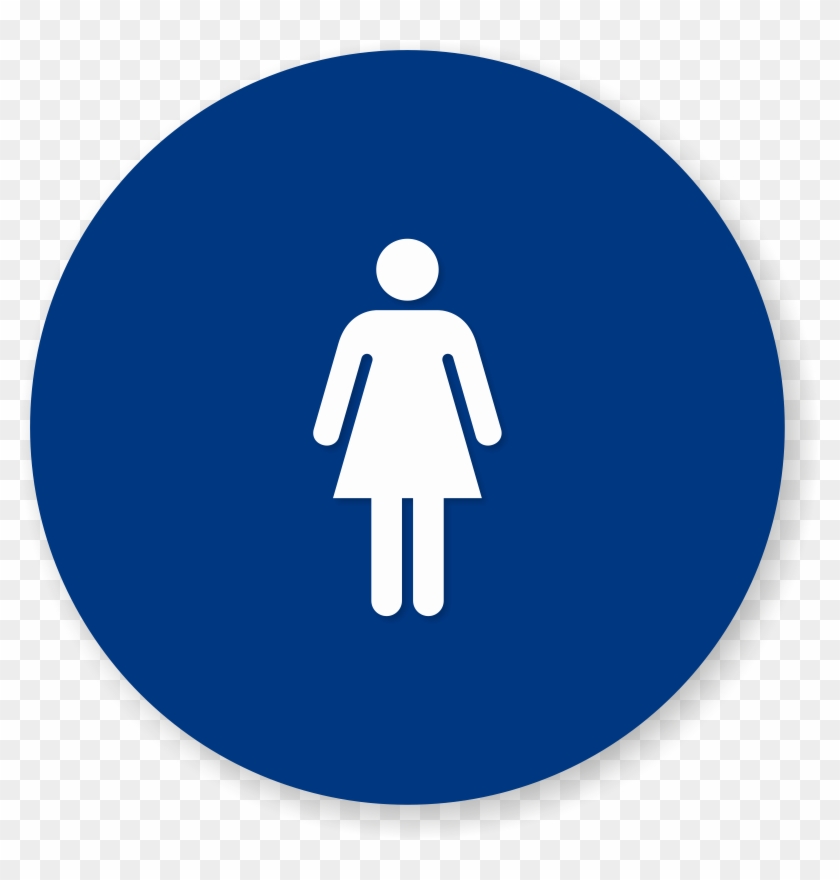 Women - Womens Bathroom Sign Circle #883451