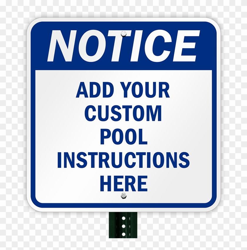Personalized Pool Instructions Notice Sign - Mysafetysign Notice Aviso No Trespassing Bilingual #883707