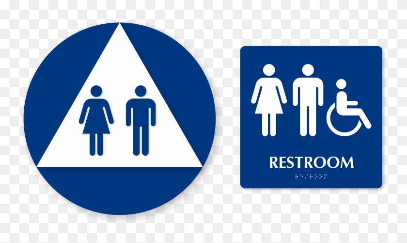 Isa Women Men Pictograms Sign - Access48 Signs Ada Compliant 8"x8" Unisex Restroom #883943