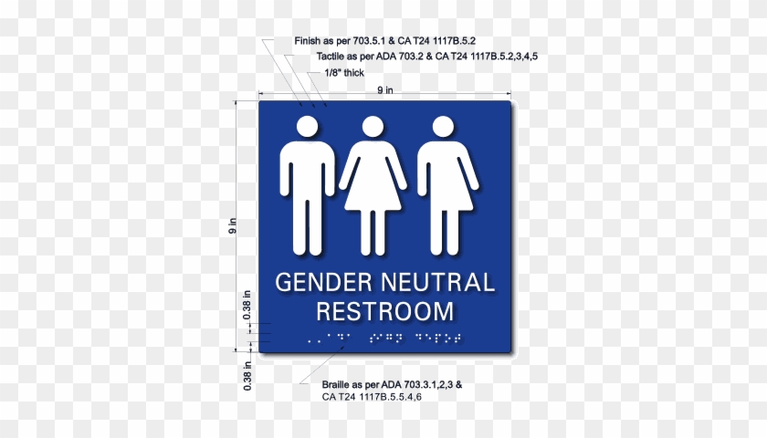 Gender Inclusive Restroom Ada Sign - California Gender Neutral Bathroom Signs #883948