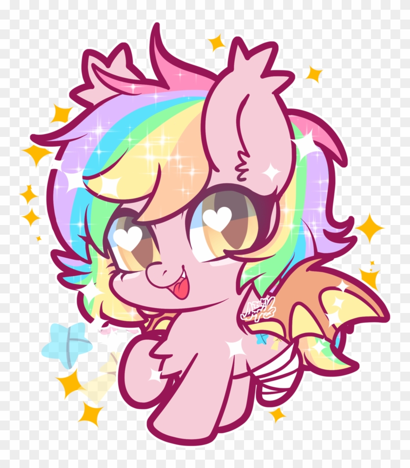 Snow Angel, Bat Pony, Chibi, Cute, Cute Little Fangs, - Illustration #884012