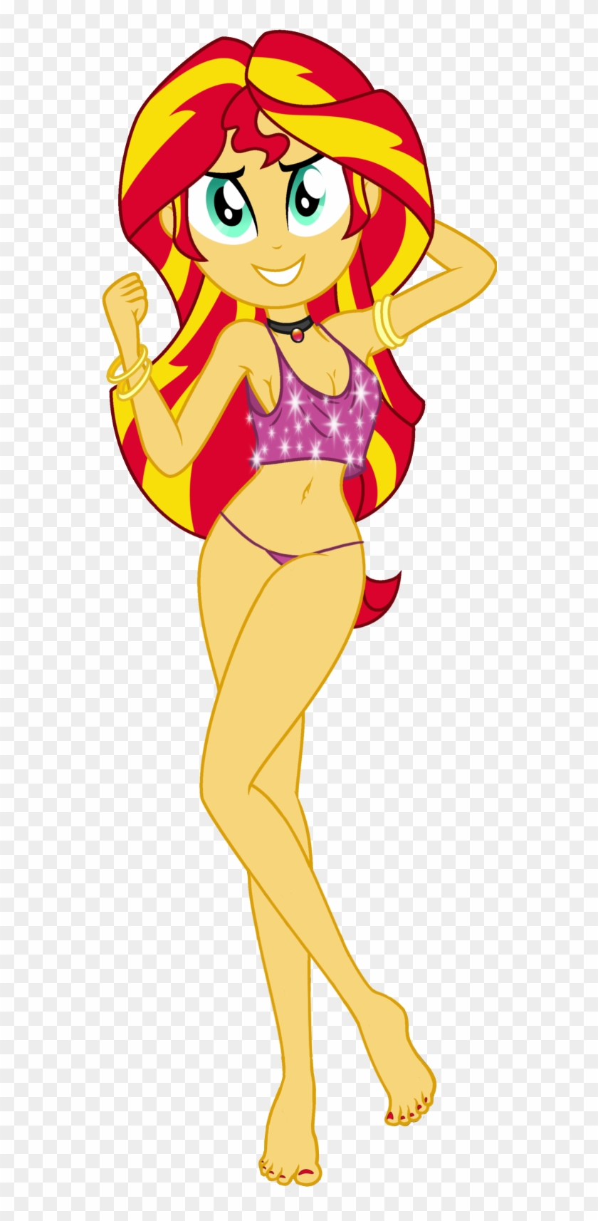 Ampersandxyz, Barefoot, Belly Button, Bracelet, Braless, - Sunset Shimmer Belly Dancer #884529