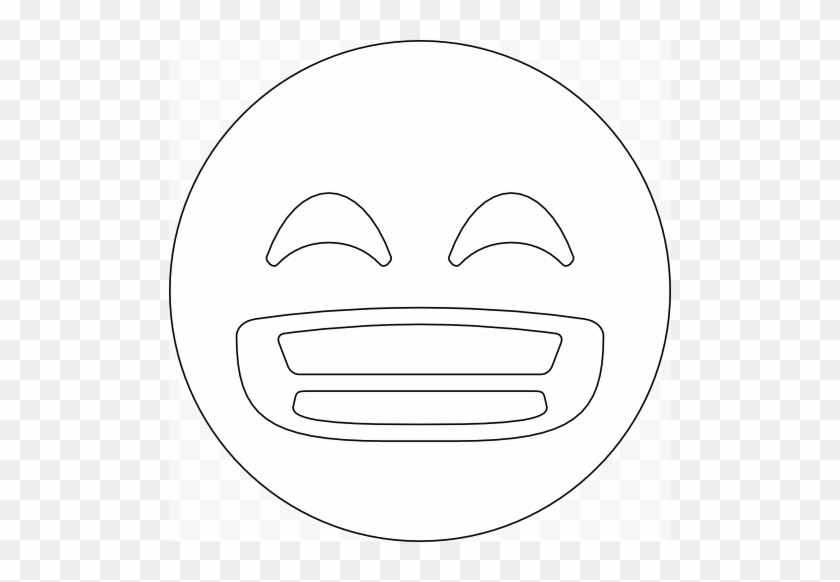 Emoji Grinning Face With Smiling Eyes Coloring Pages - Circle #884574