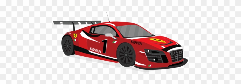 Red Racing Car Illustration Transparent Png - Red Race Car Png #886779