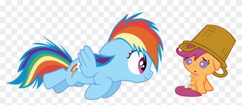 Filly Rainbow Dash And Baby Scootaloo By Rainbowsstar - Baby Scootaloo And Rainbow Dash #887885