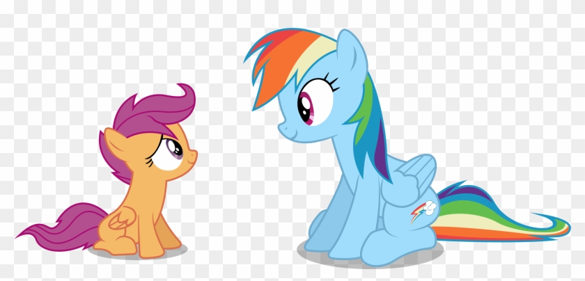 My Little Pony Scootaloo And Rainbow Dash Kiss - Rainbow Dash #887912