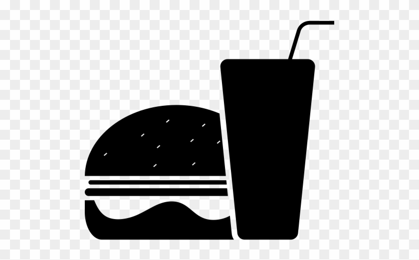 Dessert Food And Drink Black - Food And Drink Icon Png #888512