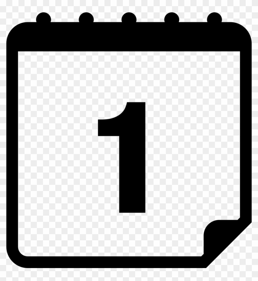 First Daily Calendar Page Interface Symbol With Number - Calendar Icon 1 #889610