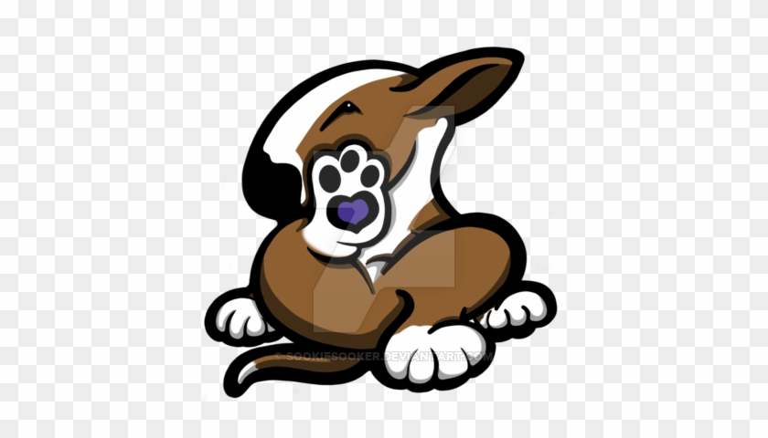 Bull Terrier Love Kick Back Brown And White By Sookiesooker - Cartoon #889796