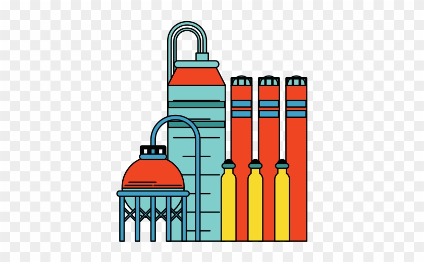 Oil Refinery Icon Image - Stock Illustration #890330