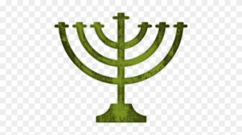 Green Grunge Clipart Icon Culture Menorah La Menorá - Judaism Symbol #892685
