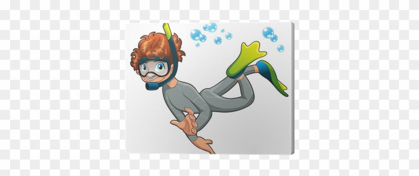 Komik Karikatür Ve Vektör Karakter Tuval Baskı • Pixers® - Boy Swimming Moving Clipart #893206