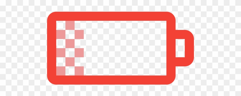 Battery Charging Clipart Charged Battery - Low Battery Icon Red Png #893648