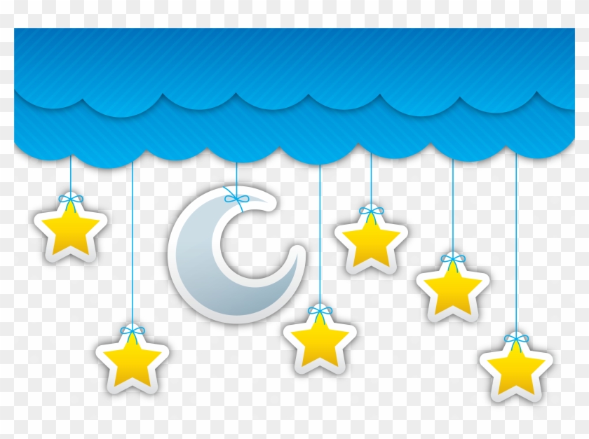 Star Moon Night Sky Cloud - Estrelas E Nuvens Png #894234