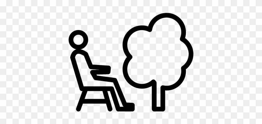 Person Sitting On A Chair Beside A Tree Vector - Como Desenhar Uma Pessoa Sentada Na Cadeira #894380