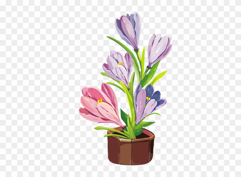 Spring Crocus Pot Png Clipe - Wall Stickers Wall Decals Style Creative Flower Butterfly #896036