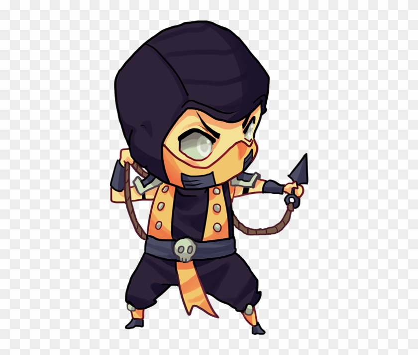 Get Over Heeere By Felipenero - Scorpion Mortal Kombat Chibi #896560