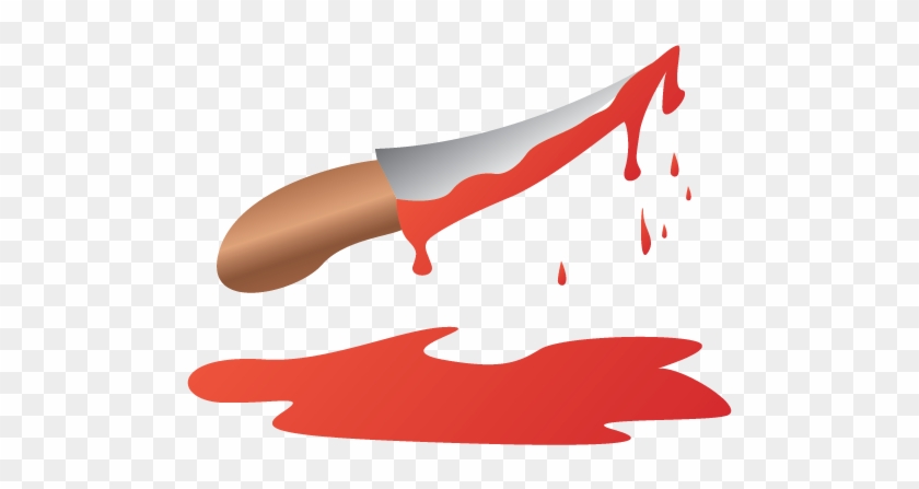 Knife Clipart Horror - Cartoon Knife With Blood Png #897779