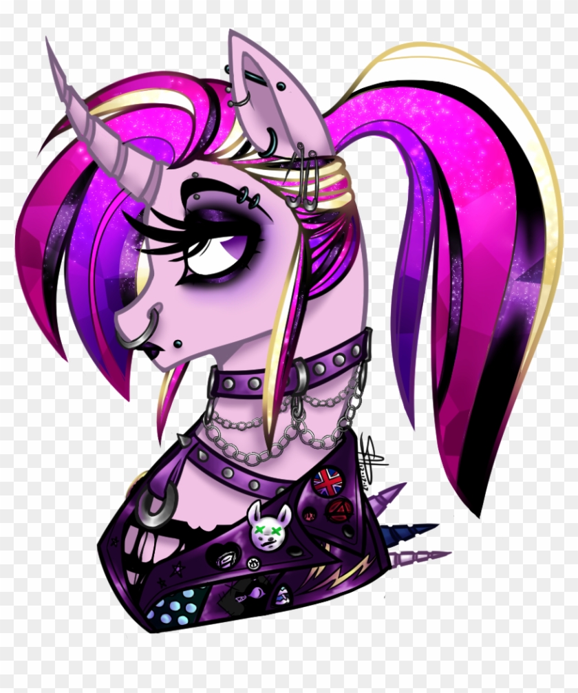 Shimmering Sunlight, Black Lipstick, Chains, Collar, - Mlp Rarity Punk #899617