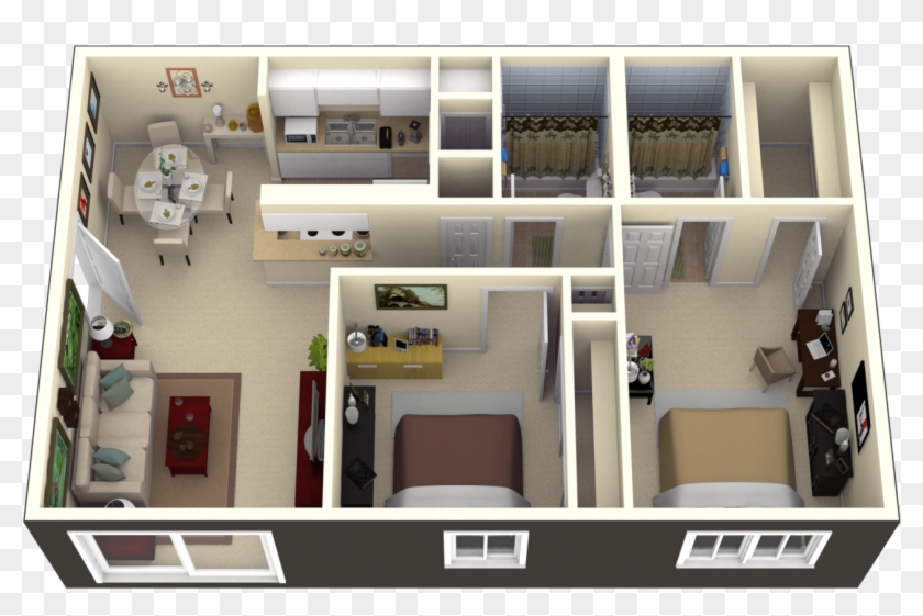 Full Size Of Bedroom - 1000 Sq Ft House 3d Plans #900581