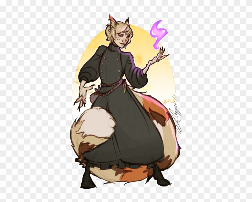 A Colored Sketch Commission For @faexiv Of Their Miqo'te, - Cartoon #901440