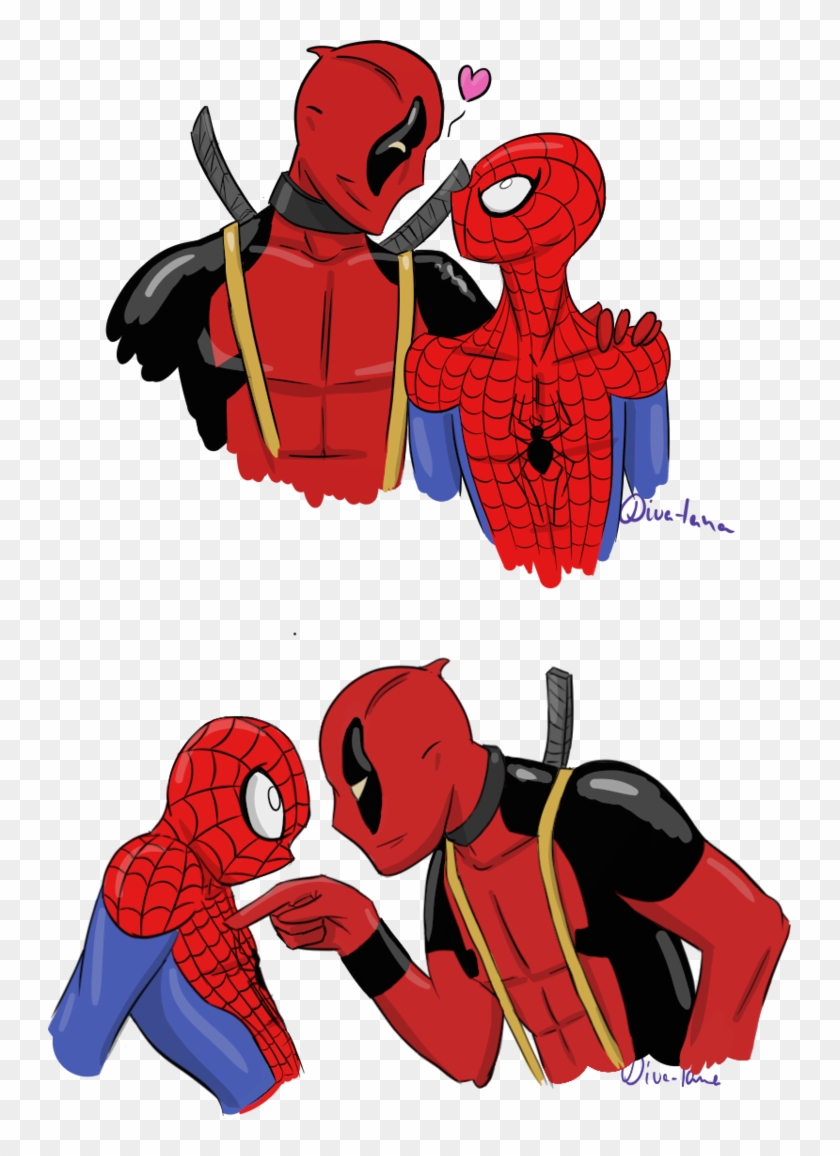 Spideypool Doodle By Diva-iana - Spideypool Transparent #902136