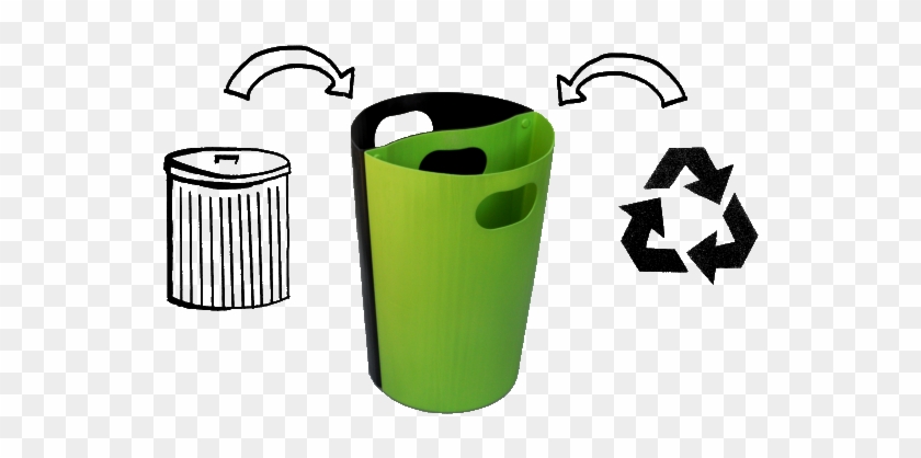 Trash & Recycling In One Compact Eco-friendly Can The - Combination Trash And Recycling Can #905186