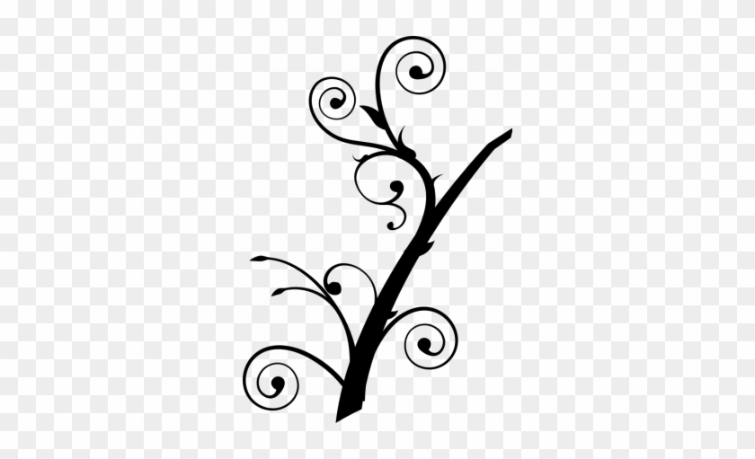 Org-vector Image Of Upright Twisted Branch Silhouette - Tree Branch Clip Art #906095