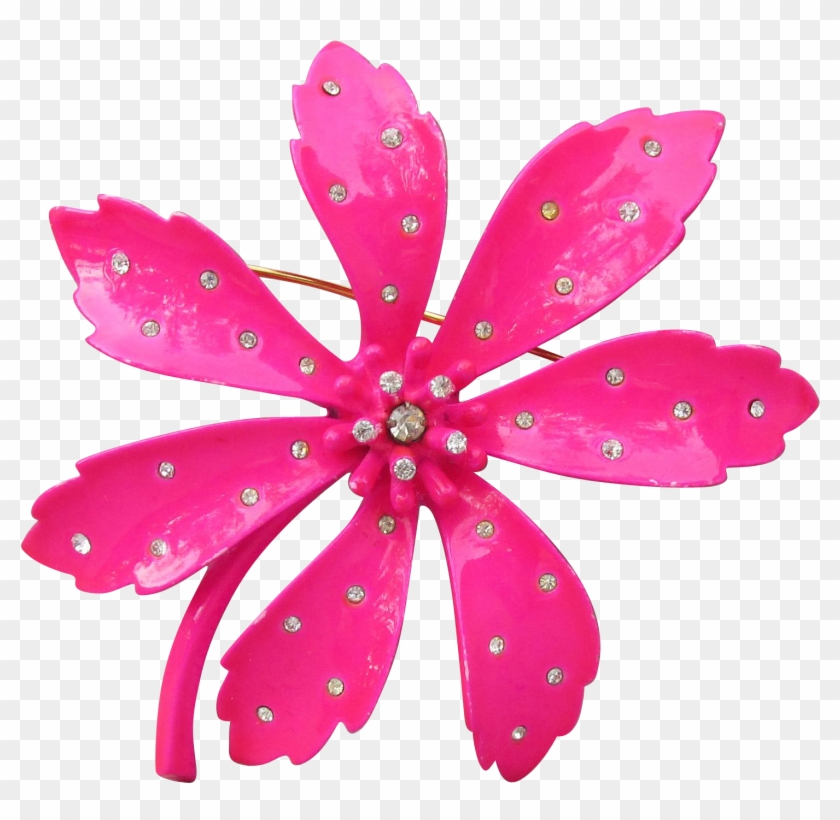 Shocking Hot Pink Vintage 1960's Signed Vendome Enamel - Insect #906407
