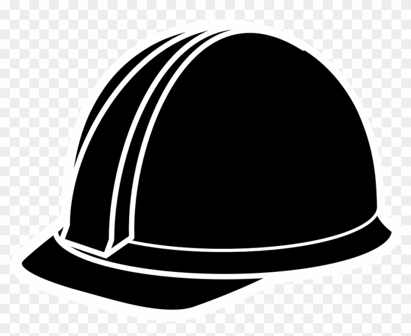 Cap Clipart Engineering - Construction Hat Clip Art Black And White #18997
