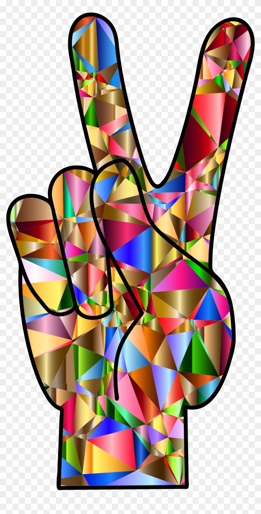 Big Image - Colorful Peace Hand Sign #19090