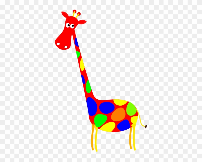 Red Spotted Giraffe Clip Art At Clkercom Vector - Red Giraffe Cartoon #19421