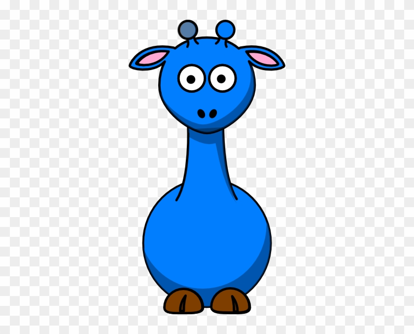 Blue Giraffe No Spots Clip Art - Cartoon Giraffe #19575