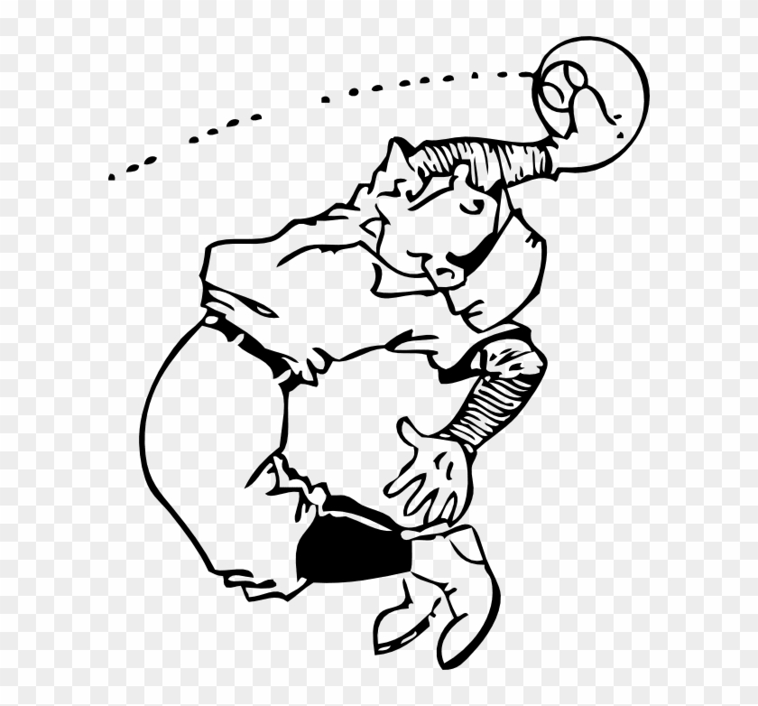 Free Vector Making The Catch Clip Art - Catch Black And White #20091