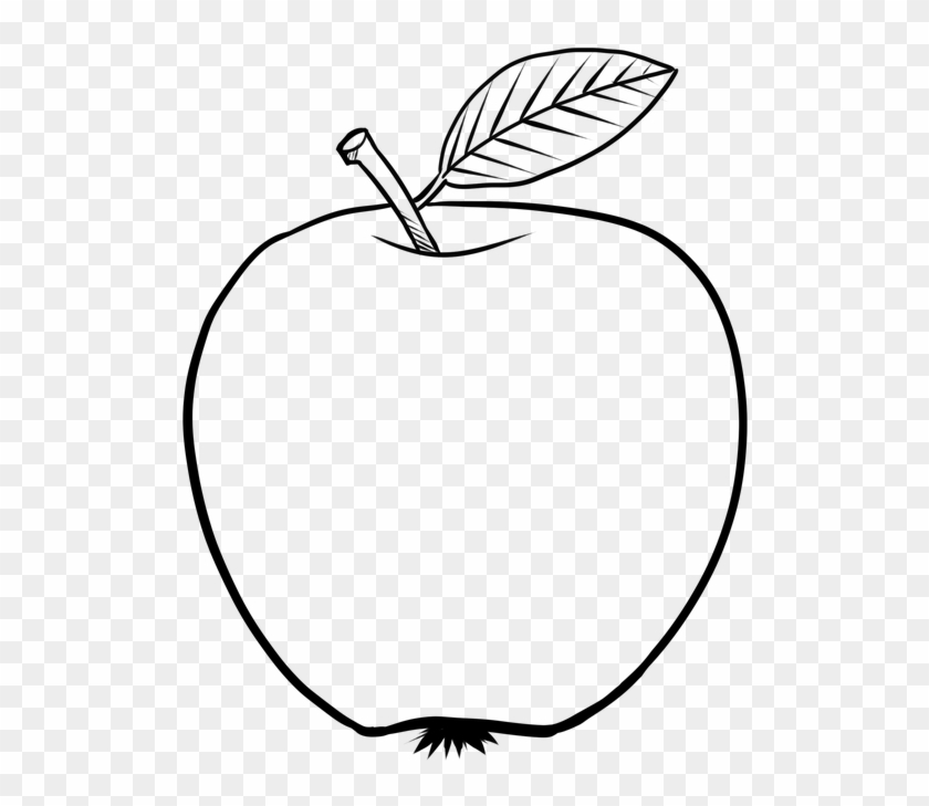 Apfel Clipart Schwarz Weiß - Apple Coloring #21035