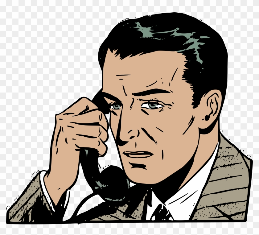Clipart Guy On Phone Man - Man Talking On Phone Clipart #21198