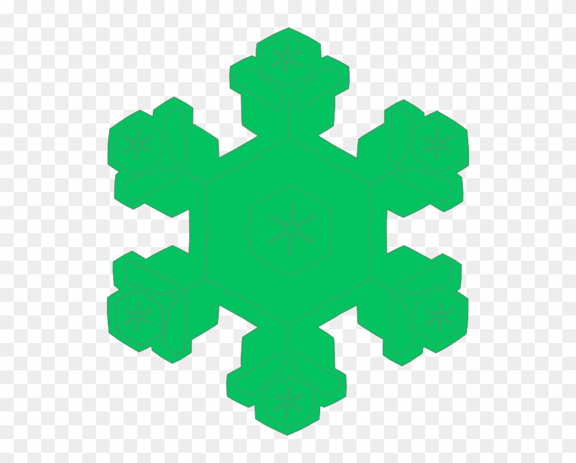 Green Snowflake Clip Art At Clker - Snowflake Clip Art Green #21943