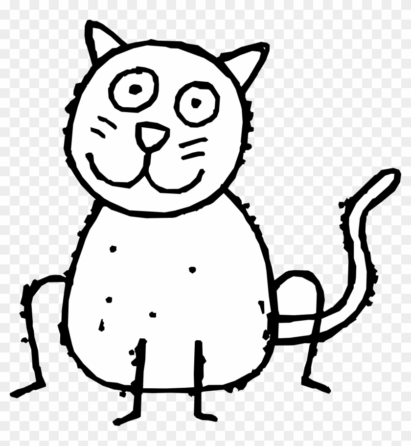 Black And White Cat Cartoon - Humour #22076