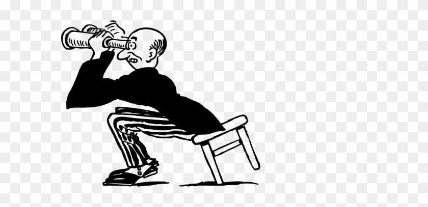 Free Vector Man Using Binoculars Clip Art - Guy With Binoculars Cartoon #22993