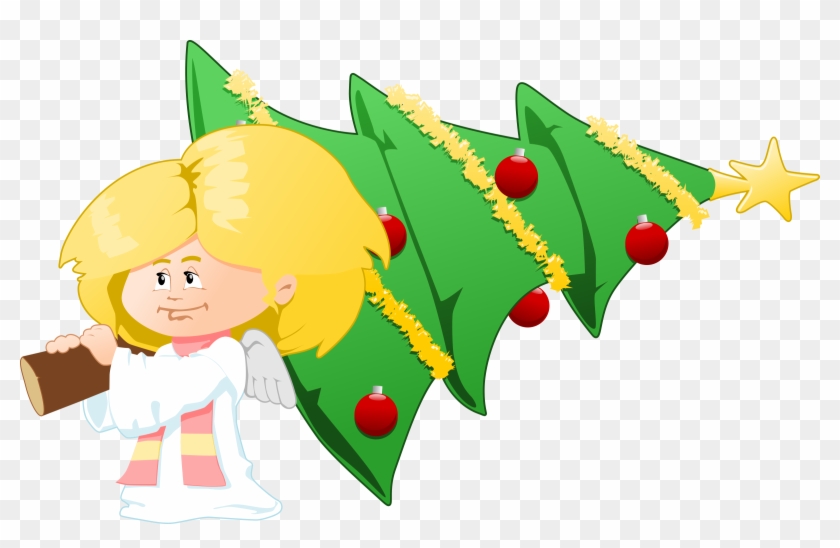 Big Image - Angel With Christmas Tree #23273