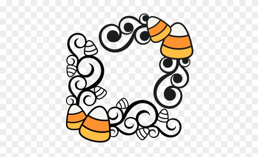 Candy Corn Flourishes Svg Scrapbook Cut File Cute Clipart - Svg Halloween Flourish #23775